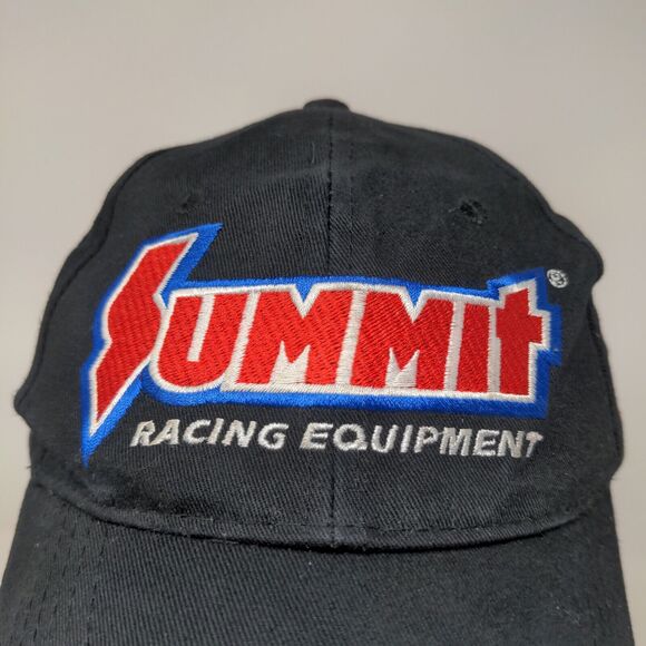 Summit Racing Equipment Men's Strapback Hat Black Adjustable Embroidered Logo - Picture 4 of 11